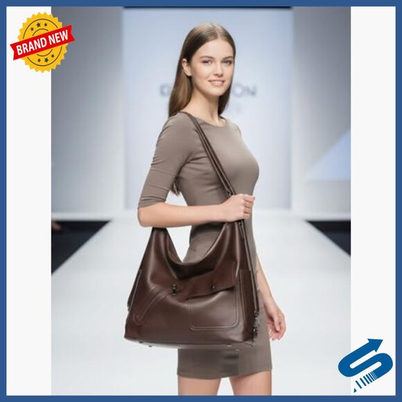 Large Convertible Backpack Purse Vegan Leather 10 Pockets Fits 15\